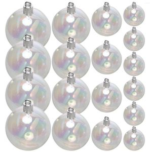 Estatuetas decorativas 18pc Christmas Transparent Ball Plástico Caixa de plástico aberta Ornamento de festas de festas de presente de casamento esferas