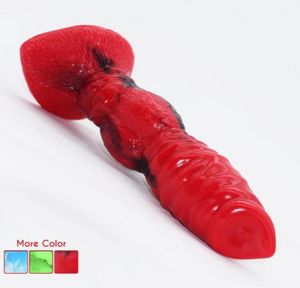 Flerfärgad silikon dildo realistisk varghund knut penis gspot stimulering analsex leksaker för kvinnor49234271651022