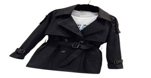 Nowa moda Kobiety Krótki trencz jesień zimowy pasek Vintage podwójnie piersi Khaki Windbreaker Mariet Slim Ice Coat Y53817938621
