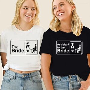 Damen T-Shirts Wein Junggeselle für die Braut und ihre Crew-T-Shirts Braut trendige T-Shirt-Kleidung