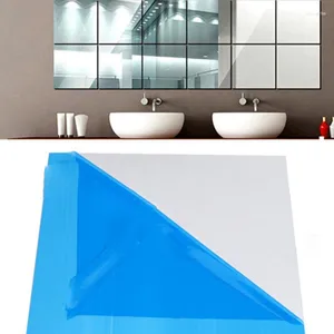 Window Stickers 6 Pieces Flexible Mirror Sheets Self-adhesive Plastic Tiles Non-Glass For Home Decoration