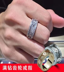 Mainstream High Quality Design Sense Fashion Vibrato med Diamond Drard Gear Ring9817194