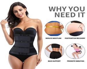 Schwarze Shapewear Frauen Thermo Schweißgurte Taillentrainer Korsett Steuerung Slimming Shaper Sport Körpermodelling Strap3901496