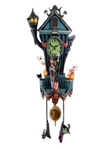 Andra heminredning Halloween Wall Clock Nightmare Cuckoo Tim Burton S The Night Mare Before Christmas Ornament Pendulum Jack Sally 7342816