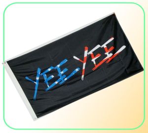 Yee Yee Flag Black 3x5ft Polyester Club Team Sport inomhus med 2 mässing Gommets High Quality9988418