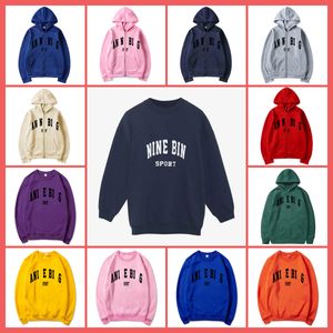 Kadın Hoodies Sweatshirts El Nakış Gevşek O yaka Sweatshirt Mektuplar Pamuk Kırmızı Uzun Kollu Günlük Kadın Basit Küleyler