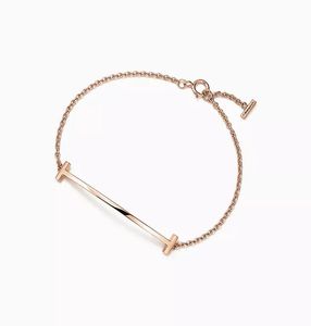 Designer Bracelet 18K Rose Gold T Series Women's Hand Chain Geometrically Exquisite Presents Luxury Jewelry8484272