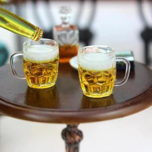 Weingläser 1 ml Transparentes Glas White Whiskey Cup Trinkspielzeug Küche Mini Puppenhaus kleiner R0A4