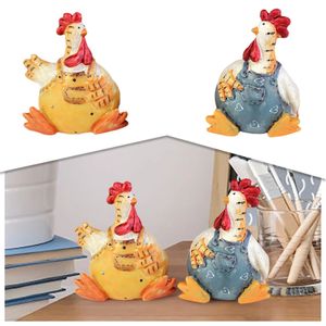 2pcs Resin Crafts Couples Pair Chicken Holiday Decorations Study Living Room Decor Home Glass Ornament Balls Icicle Ornament 240408