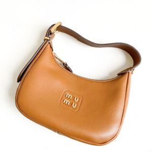 ミラー品質Miuiハーフムーンバッグ高級デザイナー女性Cleo Underarm Clutch Bagsファッションメンズレザーハンドバッグ