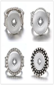 Newest 10pcslot Snap band Ring jewelry fit 18mm Ginger Metal Silver Button Adjustable1801640