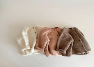 Outono novo menino meninas casaco suéter bebê criança malha cardigans recém -nascidos knitwear longsleeve algodão casaco de bebê tops 930 y21663845