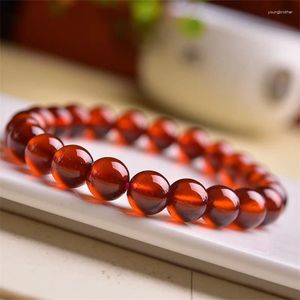 Bağlantı Bilezikleri 8mm Doğal Garnet Bilezik Kristal Reiki İyileştirici Taş Moda Takı Tatil Hediyeleri Kadınlar için 1 PCS