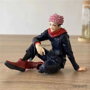 Action Toy Figures New 8CM Anime Jujutsu Kaisen Figure Itadori Yuji Gojo Satoru Seated Noodle Stopper Model PVC Collectible Toys Static Doll