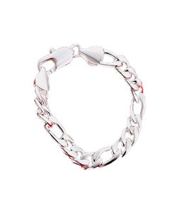 Helt ny 10m i sidled räkspänne Men039S 925 Silver Plate Charm Armband 205x10cm DFMWB151Sterling Silver Plated Jewel9877383