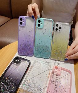 Luxury Bling Foil Glitter Case TPU per PC duro per iPhone 14 13 12 11 Pro Max XR XS 8 7 6Plus Star Gradient Confetti trasparente seque