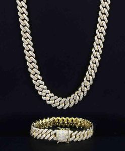 Miss Jewelry Luxury Fashion Gold Plated Diamond Iced Out Miami Cuban Link Chain For Men Women8457142