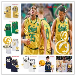 Markus Burton Braeden Shrewsberry Notre Dame Jersey Custom Stitched 0 Carey Booth 2 Imes Notre Dame Fighting Irish Basketball Jerseys