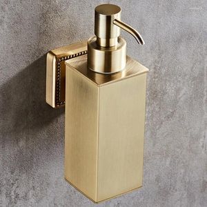 Sıvı Sabun Dispenser Fırçalanmış Gold Paslanmaz Çelik Duvar Monte Banyo için El Yıkama