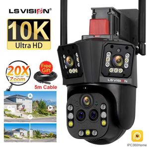 IPカメラLS Vision 10K 20X Zoom Outdoor WiFi Camera 6K PTZ FIBE LENS 3スクリーン双方向のトークIP66防水自動追跡CCTVカメラ240413