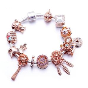 NEU 2021 FRINGE ROSE GOLD DIY Perlen Armreifen Valentine039s Day Romantic Gift Bracelet Girls Freinds Accessoires Armband für WO5781452777