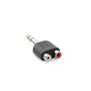 2024 6,5 mm de plugue masculino para 2 Dual RCA Jack Audio Mono Connector Converter RCA Female Av Mono Interface Adapter para equipamento de áudio