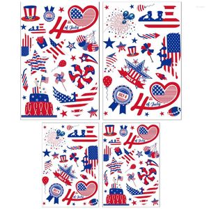 Wall Stickers 3 Sheets Self Adhesive Independence Day 4th Of July Window Clings