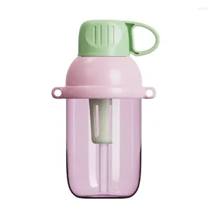 Tumblers Portable Plastic Cup Summer Fruit Tea Large Capacity Double Drink Student And Children's Outdoor Sports Straw