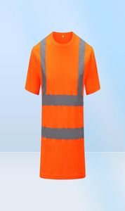 Men039s TShirts Reflective Safety Short Sleeve TShirt High Visibility Road Work Tee Top Hi Vis Workwear1266644