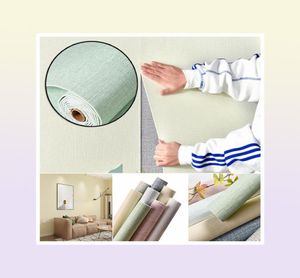 Wall Stickers Faux Linen Textured Wallpaper Removable Self Adhesive Stick Contact Paper Door For Accent Bedroom BENL8893466423