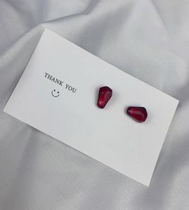 S925 Silver Needle Pomegranate Seed Ear Nail Korean Imitation Resin Earrings Creative Personality Lovely1465587