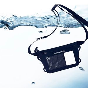 LONGHIKER Waterproof Pouch with Adjustable Waist Strap IPX8 Screen Touchable Dry Belt Bag For for Boating Swimming Snorkeling