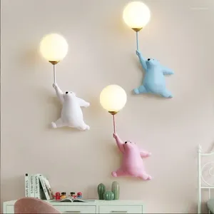 Wall Lamps Cartoon Polar Bear Light Creative Indoor Lighting G9 Bulb Led Bedside Atmosphere Lamp Kid Children Bedroom Decor