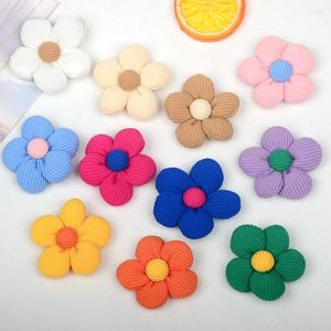 Dekoratif Çiçekler 10 PCS 5.5cm Renk 3d Pamuk Dolu Yapay Çiçek Saç Klipler Ayakkabı Şapkalar El Sanatları Aksesuarlar Kenar Çıkar Noel Dekor