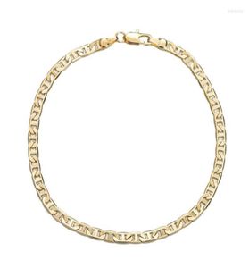 Cavigliere da 4 mm di collegamento marinaio a catena in oro caviglia 9 10 pollici bracciale alla caviglia cubana per donne uomini impermeabili KIRK223682065