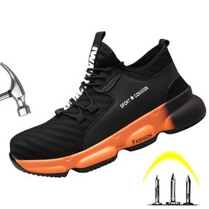 Rahat nefes alabilen iş güvenlik botları zapatos hafif çelik ayak parmağı koruyucu spor ayakkabılar spor güvenlik ayakkabıları erkekler için 240409