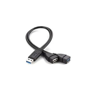 2024 USB 2.0 Кабель от 1 до 2 до 2 двойных USB -женского хаба адаптер питания y splitter usb -зарядный шнур