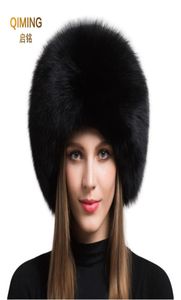 Ladies 100 Real Fox Fur Hat Women Winter Warm Luxury Ski Head Ear Warmer Earmuff y Sheepskin Warm Snow Cap 2010199805326