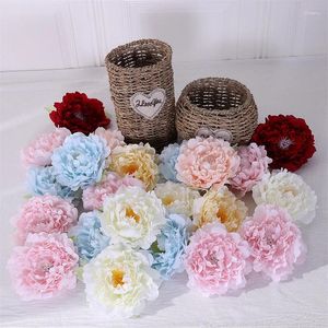 Decorative Flowers Peony Head Artificial DIY Home Decor Interior Party Yard And Garden Living Room Ornaments Decoration Birthday Gift