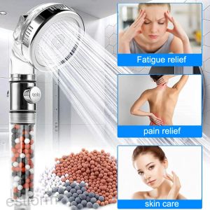 Accessories Ionic High Pressure Shower Head,bathroom Bath Mineral Ball Tourmaline Eco Spa Shower Head with Filter,anti Limestone Shower