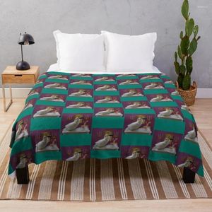 Blankets Funny Cockatoo Alcoholic Bird Outdoor Plaid With Tassels Warm Flannel Throw Blanket