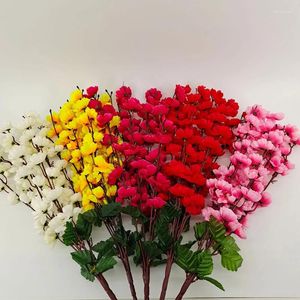 Decorative Flowers Imitation 7 Fork Peach Blossom Wedding Party Christmas Household Indoor Office El Decorations And Ornaments