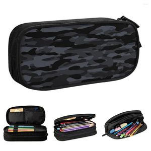 Kosmetiska väskor natt armé kamouflage blyertspenna blyertscaser pennhållare för studentens stora kapacitetskontor blixtlåsare pappersvaror