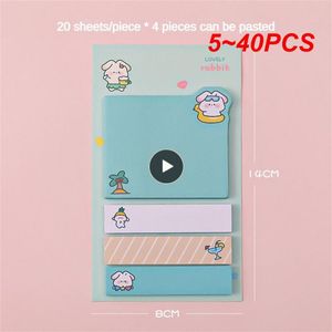 5〜40pcs Kawaii Paper Sticky Notesクリエイティブメモ帳メモパッドオフィス学校の接着剤ステッカー投稿