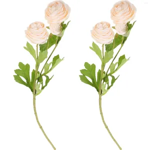 Decorative Flowers 2 Pcs Wedding Floral Decor Faux Desktop Accessories Artificial Centerpieces Tables Silk Fake