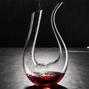 High Grade Big Decanter 1500ML Handmade Crystal Glass Wine Whisky Brandy Champagne Dispenser Glasses Bottle For Family Bar Gift 240407