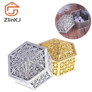 Gift Wrap 1PC Creative Plastic Hexagon Candy Box Wedding Vintage Chocolate Treat Boxes 7.7 3 Cm(D H)