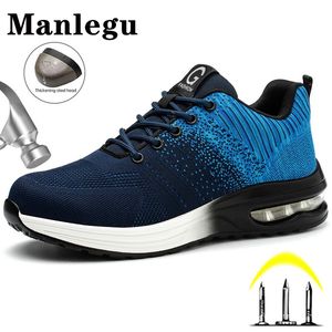 Safety Shoes Men Women Work Safety Boots Steel Toe Shoe Puncture Proof Air Cushion Work Sneakers Light Fashion Work Shoes Unisex 240409