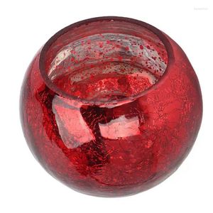 Portabandine supporto vetro a tealight votivo bellissimo design di fiori di ghiaccio rosso leggero leggero round per camera da letto