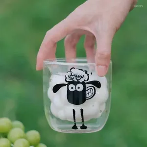 Wine Glasses Lamb Cup Birthday Gift Female Heat Resistant High Borosilicate Glass Couple Water Cute Milk Coffee Mug